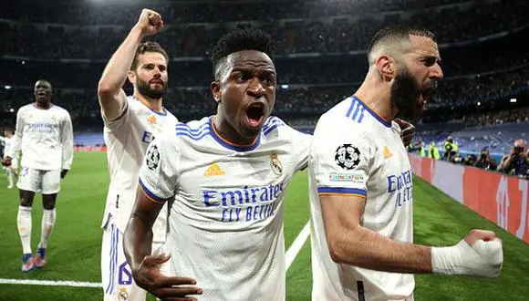 Jugadores del Real Madrid celebrando uno de los goles