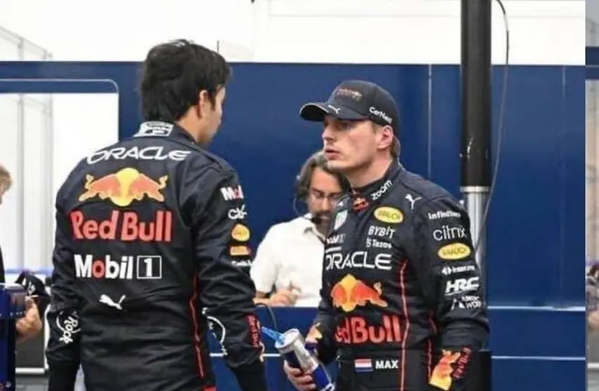 Max y Checo encar&aacute;ndose en Brasil