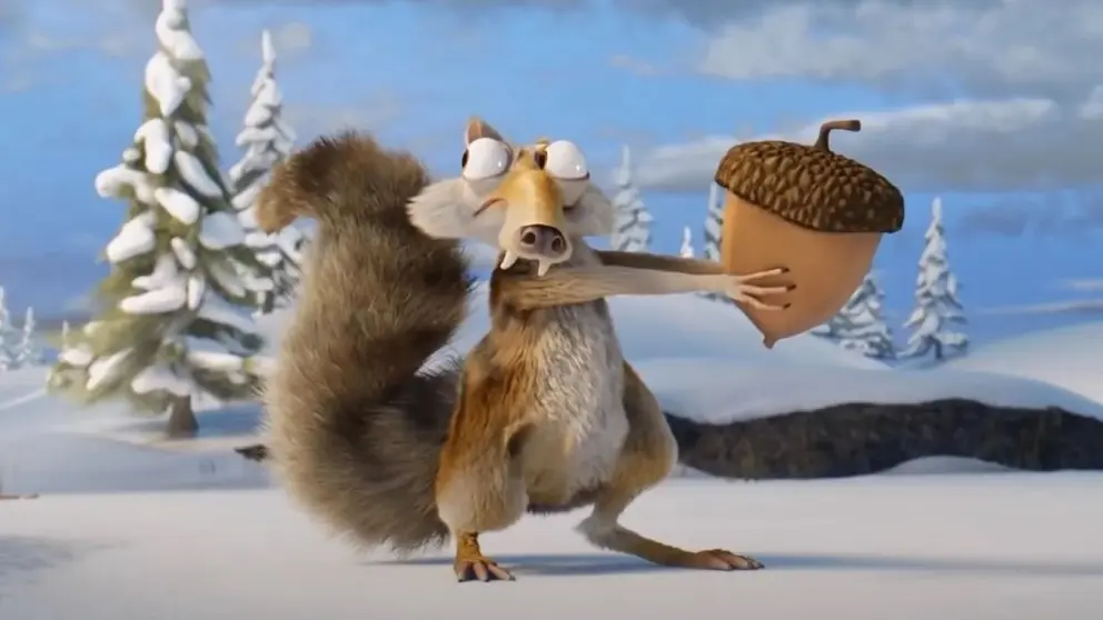 Scrat consigue su bellota al fin