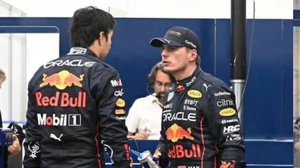 Max y Checo encar&aacute;ndose en Brasil