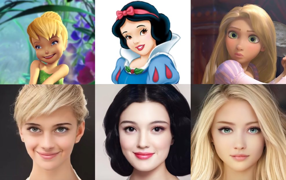 Campanilla, Blancanieves y Rapunzel