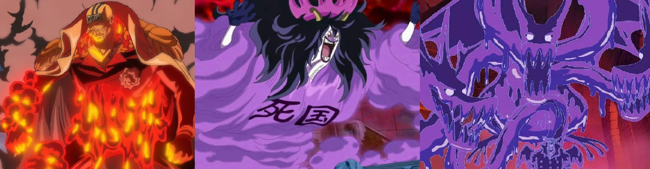 Akainu, Caesar y Magellán