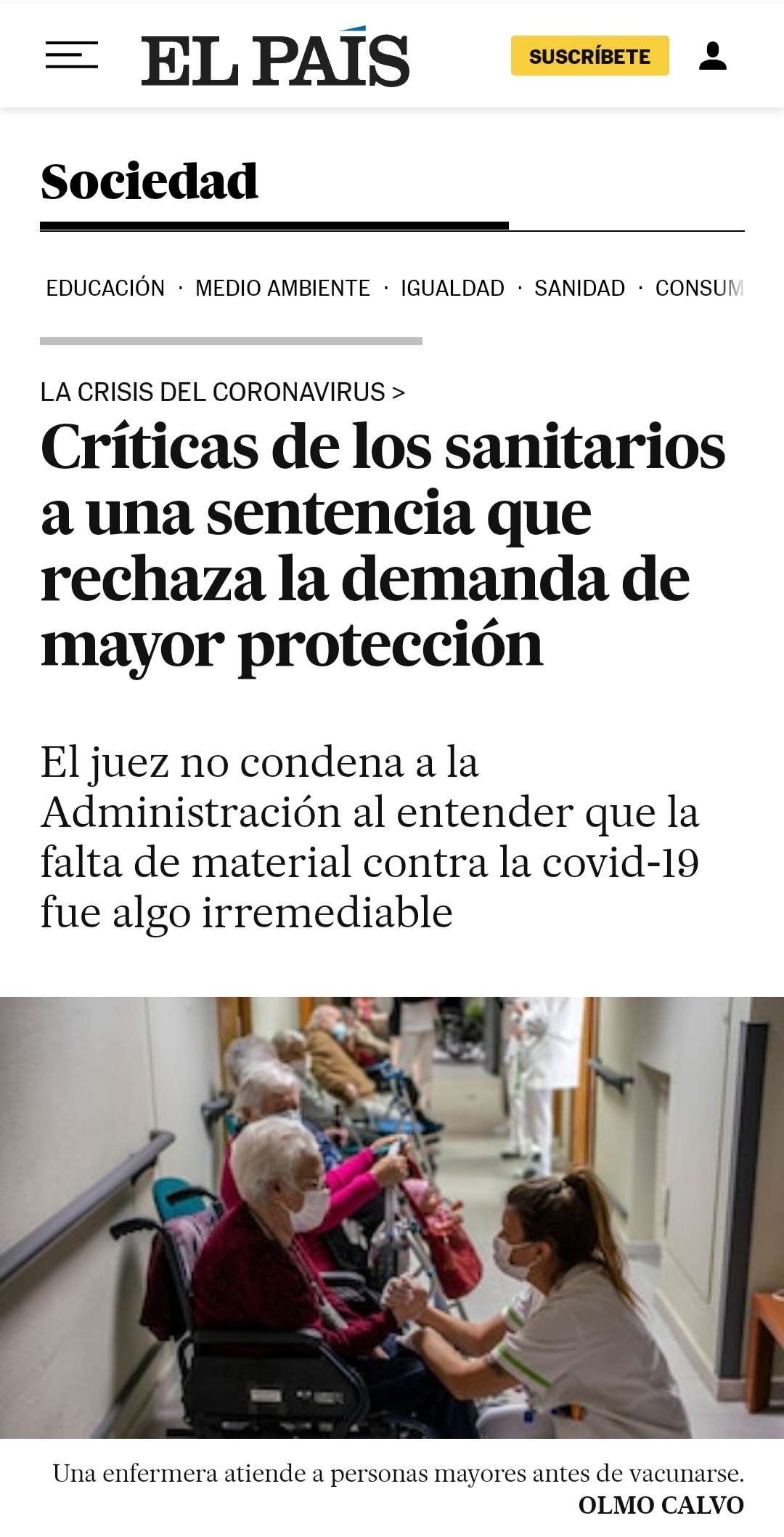 Titular pasado unos días de la misma noticia