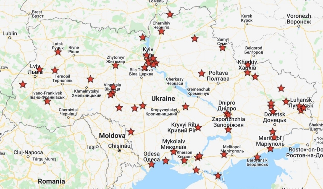 Imagen de las zonas afectadas por los bombardeos. Fuente: BNO News
