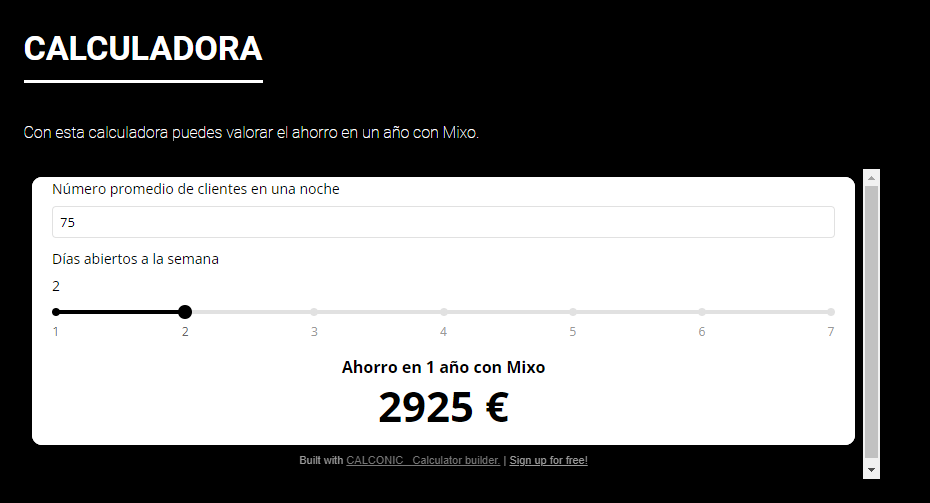 Calculadora Mixo
