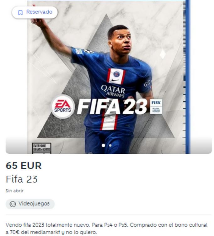Venta de videojuego