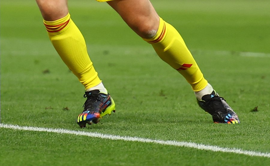 Detalle de las botas de los jugadores alemanes